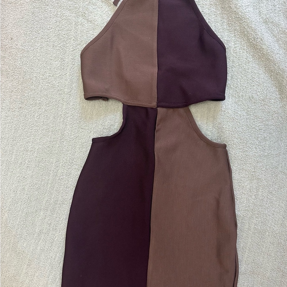 Urban Outfitters Two-Tone Brown Halter Dress NWT